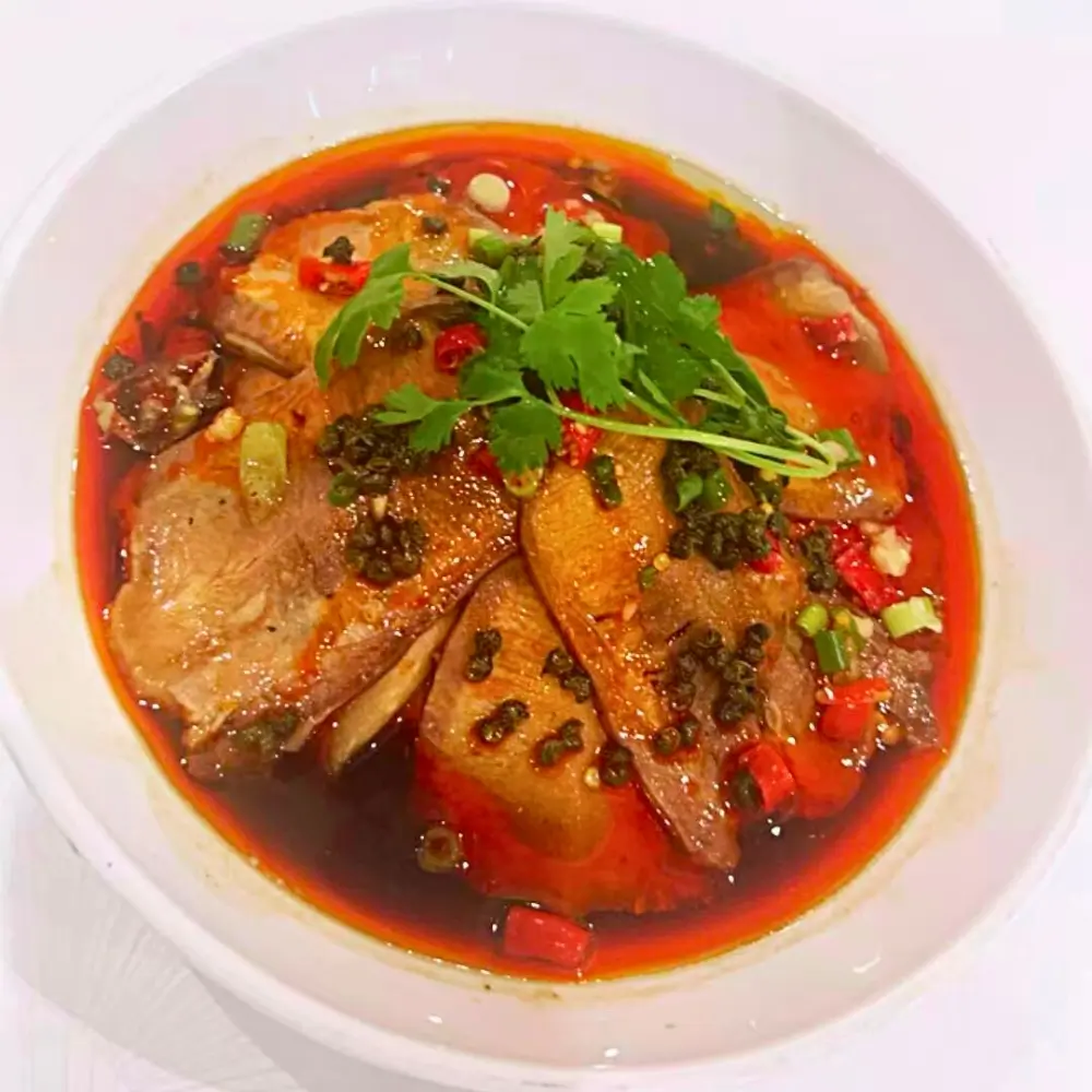 Pepper maple beef tongue in broth at Dallas Spicy Chinese Cuisine, a Chinese Restaurant in Plano.